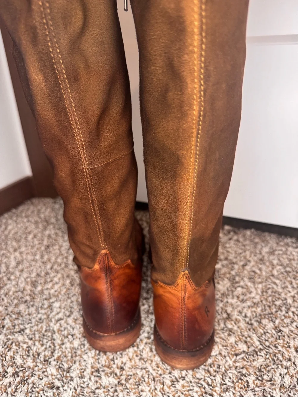 ROAN by Bed Stu Natty Women’s 7.5 Brown Leather Suede Tall Riding Boots